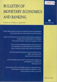 Bulletin of Monetary Economics and Banking, Volume 22 Tahun 2019