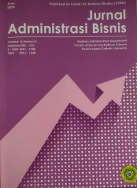 Jurnal Administrasi Bisnis, Volume 16 Tahun 2020