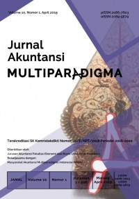 Image of Jurnal Akuntansi Multiparadigma, Volume 10 Tahun 2019