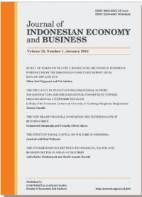 Journal of Indonesian Economy and Business, Volume 36 Tahun 2021
