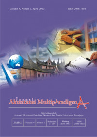 Jurnal Akuntansi Multiparadigma, Volume 4 Tahun 2013